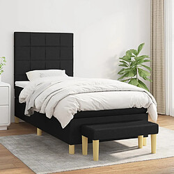 Maison Chic Lit Adulte - Lit simple Lit à sommier tapissier avec matelas moelleux - Meuble de Chambre - Noir 90x200 cm Tissu -MN20811