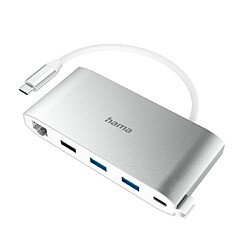 HAMA Hub USB-C, multiport, 8 ports, 3 USB-A, 2 USB-C, VGA, HDMI, LAN