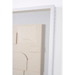 Pegane Tableau vitrine, sculpté en bois beige avec cadre coloris blanc - Longueur 80 x Profondeur 5 x Hauteur 60 cm