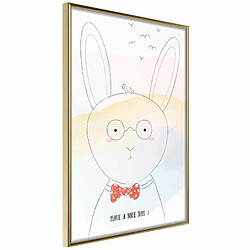 Paris Prix Affiche Murale Encadrée Polite Bunny 20 x 30 cm Or