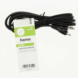 HAMA Câble audio, fiche jack mâle 3,5 mm - 2 fiches RCA mâles, 2 m