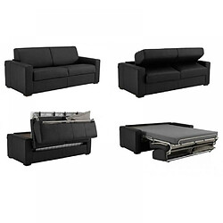 Inside 75 Canapé convertible EXPRESS 120cm DREAMER CUIR VACHETTE noir,. matelas 16 cm pas cher