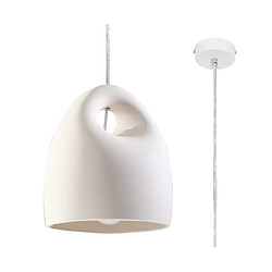 Luminaire Center Suspension Bukano Céramique blanc 1 ampoule 126cm