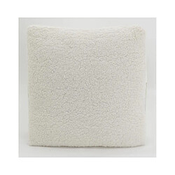 Aubry Gaspard Coussin en coton bouclettes blanc 45 x 45 Carré.