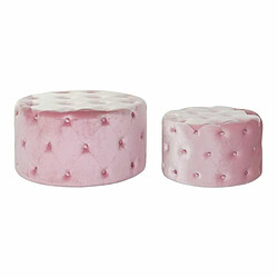 Repose-pied DKD Home Decor Rose Velvet Bois MDF Glam (2 pcs)