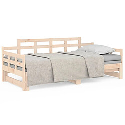 vidaXL Lit coulissant sans matelas bois de pin solide