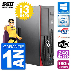 PC Fujitsu Esprimo D556 DT Intel Core i3-6100 RAM 16Go SSD 240Go Windows 10 Wifi - Occasion