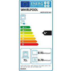 Four intégrable multifonction 73l 60cm a+ pyrolyse blanc - akz96290wh - WHIRLPOOL