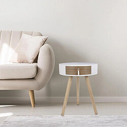 The Home Deco Factory Chevet en bois scandinave Nora blanc.