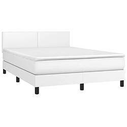 Avis Maison Chic Lit Adulte - Lit simple Lit à sommier tapissier avec matelas moelleux - Meuble de Chambre Blanc 140x190cm Similicuir -MN98168