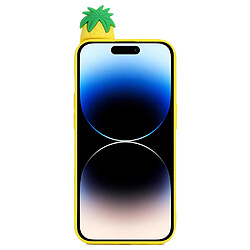 Coque en silicone Motif de dessin animé en 3D, anti-rayures pour votre iPhone 14 Pro - ananas