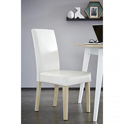 Dansmamaison Duo de chaises Simili Cuir Blanc - SAMET