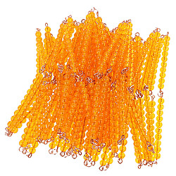 1000pcs Montessori Perles 100 Chaînes de Barres à Dix Perles Orange Jouet de Calcul pour Enfants