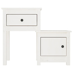 Acheter Maison Chic Table de chevet,Table de Nuit,Meuble de Rangement Blanc 79,5x38x65,5 cm Bois de pin massif