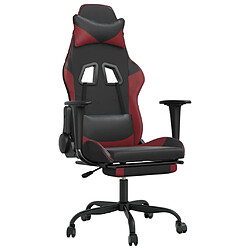 Maison Chic Chaise de jeu, Chaise gaming avec repose-pied, Fauteuil gamer,Chaise de Bureau Noir/rouge bordeaux Similicuir -GKD89188