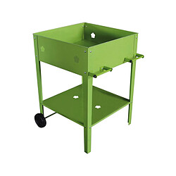 Habitat Et Jardin Table de rempotage métal Laurier - 55 x 55 x 80 cm - Vert