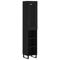 vidaXL Buffet haut Noir 34,5x34x180 cm Bois d'ingénierie