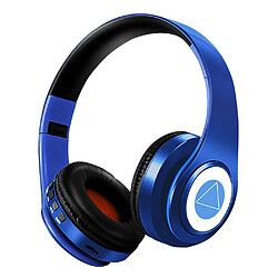 Casque Bluetooth casque sans fil stéréo bruit de bruit en over-oreille bleu