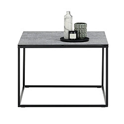 Acheter Pegane Table basse carrée aspect céramique coloris gris, pieds en métal noir - Longueur 60 x Hauteur 45 x Profondeur 60 cm