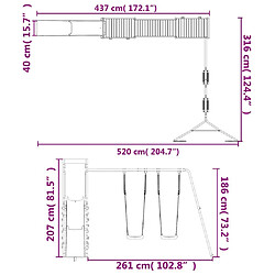 vidaXL Aire de jeux d'extérieur bois de pin imprégné pas cher