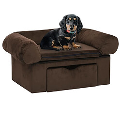 vidaXL Canapé pour chien avec tiroir Marron 75x50x38 cm Peluche