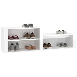 Acheter Maison Chic Armoire à chaussure,Meuble à Chaussures Blanc brillant 150x35x45 cm Bois ingénierie -MN66064