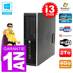 PC HP 6200 SFF Intel i3-2120 RAM 4Go Disque 2To Graveur DVD Wifi W7 - Occasion