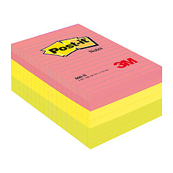 Avis Bloc-notes couleurs assortis lignées Post-It 102 x 152 mm - bloc de 100 feuilles - Lot de 12