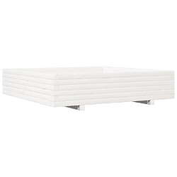 vidaXL Jardinière blanc 110x110x26,5 cm bois de pin massif