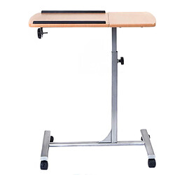 Helloshop26 Table d’appoint pliable avec tablette d’ordinateur modulable hauteur réglable 4 roulettes 64 x 45 x 71-93 cm noyer 20_0004217