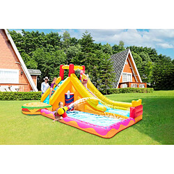 Airmyfun Château Aquatique Gonflable Party Parc avec toboggan et escalade, Surface 430x310x225cm - souffleur et sac de rangement inclus