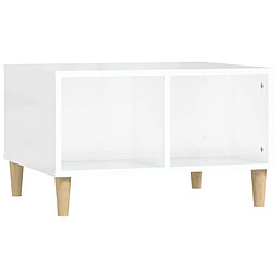 Maison Chic Table basse,Table Console Table d'appoint, Table pour salon Blanc brillant 60x50x36,5 cm Bois d'ingénierie -MN12714