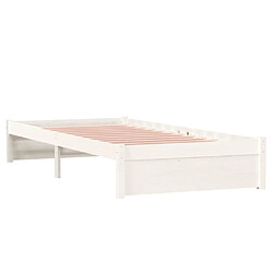 Avis vidaXL Cadre de lit sans matelas blanc bois massif 90x190 cm