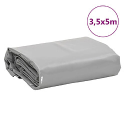 vidaXL Bâche gris 3,5x5 m 650 g/m² pas cher