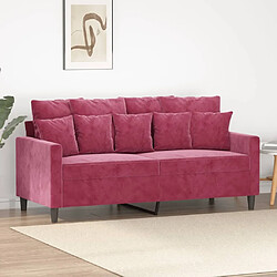 Maison Chic Canapé à 2 places,Sofa de Salon,Canapé droit Rouge bordeaux 140 cm Velours -GKD375971