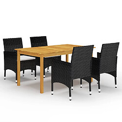 Maison Chic Ensemble de salle à manger de jardin 5 pcs,Table et chaises d'extérieur Noir -GKD739267