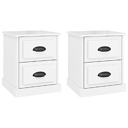 vidaXL Tables de chevet 2 pcs blanc brillant 39x39x47,5 cm