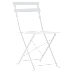 Maison Chic Mobilier de bistro et chaises de jardin 3 pcs Acier Blanc -GKD580700 pas cher