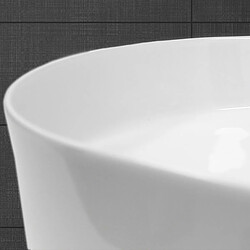 Ecd Germany Lavabo à poser céramique vasque lave-mains salle de bain ovale blanc 605x380 mm pas cher