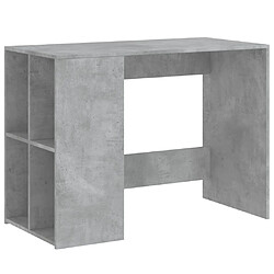 Helloshop26 Bureau table poste de travail meuble d'ordinateur informatique étude 102 x 50 x 75 cm bois d'ingénierie gris 02_0023831