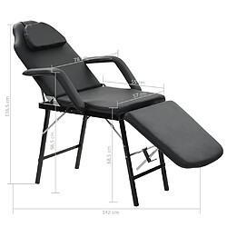 vidaXL Fauteuil de massage pour traitement facial Simili-cuir Noir pas cher