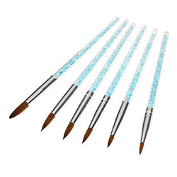 6 Pcs Brosse de Nail Art Ongle Crystal Forme en Queue de Sirène Pinceaux à Ongles Stylos Dotting Tools Doubles Pour Nail Art