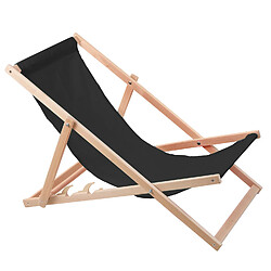 Chaise longue Wood Ok confortable ,en bois , noir, idéale pour la plage, le balcon, la terrasse