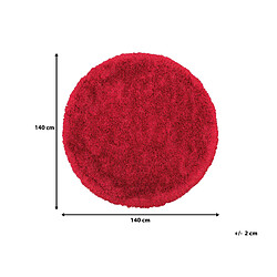 Beliani Tapis rond rouge CIDE