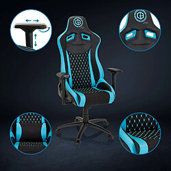 Acheter Chaise de Gaming / Chaise de bureau GAMEBREAKER SX 04 Tissu / Similicuir noir / turquoise hjh OFFICE