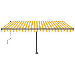 Maison Chic Auvent automatique | Store banne extérieur | Marquise capteur de vent/LED 400x350cm Jaune et blanc -MN16070