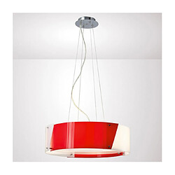 Luminaire Center Suspension Dakota Chrome poli, rouge