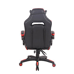 Avis Decoshop26 Chaise de bureau fauteuil gaming avec repose-pieds téléscopique en synthétique noir et rouge BUR10626