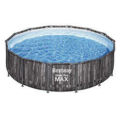 Kit piscine tubulaire ronde Bestway Steel Pro Max décor bois, 4,27 x 1,07 m + 6 cartouches de filtration