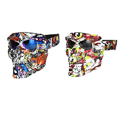 2 Pièces Nouvelles Lunettes De Masque De Crâne De Moto Lunettes De Motocross Rouge + Lunettes Noires pas cher